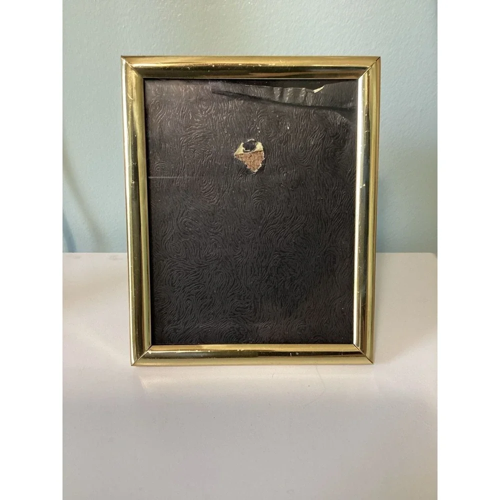 Vintage Gold Tone Picture Frame Set Ornate Embossed and Polished Tabletop Decor